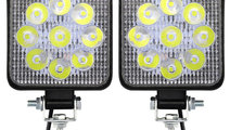 Set 2 Buc Proiector Led 27W 12/24V 6000K Patrat PL...