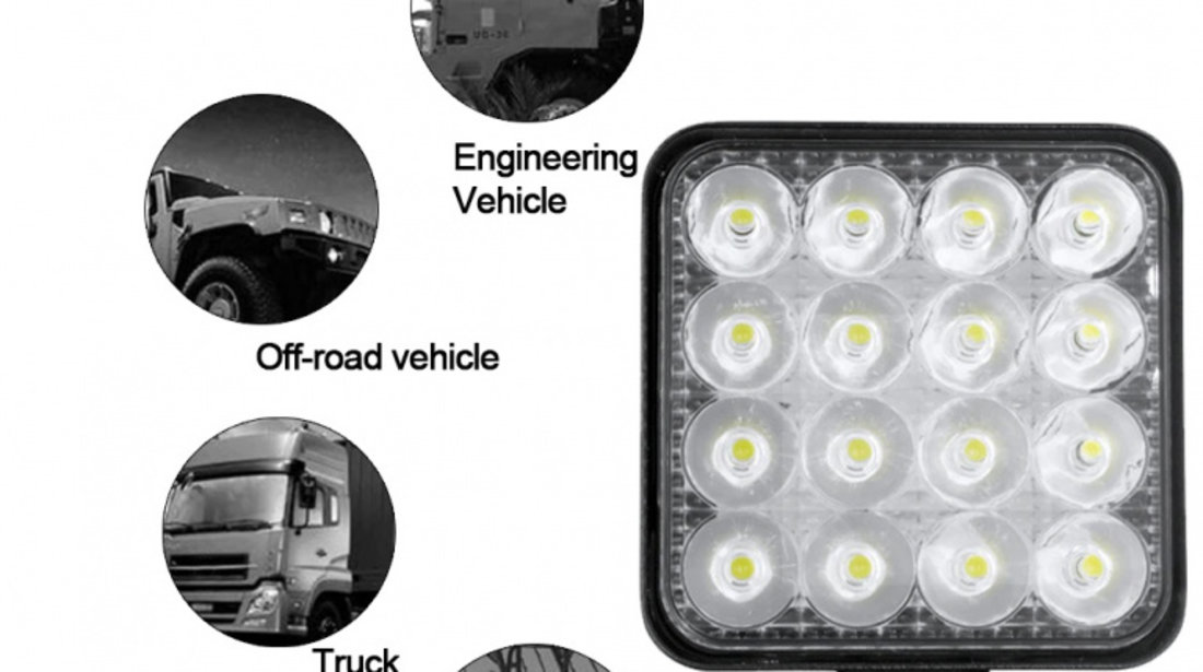 Set 2 Buc Proiector Led 45W 12/24V 6000K PL 048