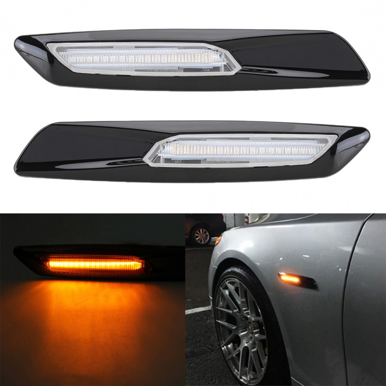 Set 2 Buc Semnalizare Aripa Led Bmw Seria 3 E92 2006-2013 Negru BTLL-104 315293