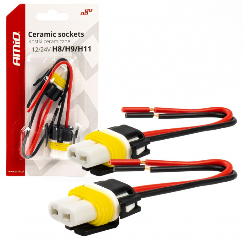 Set 2 Buc Soclu Bec H8 H9 H11 Ceramice Amio 03056