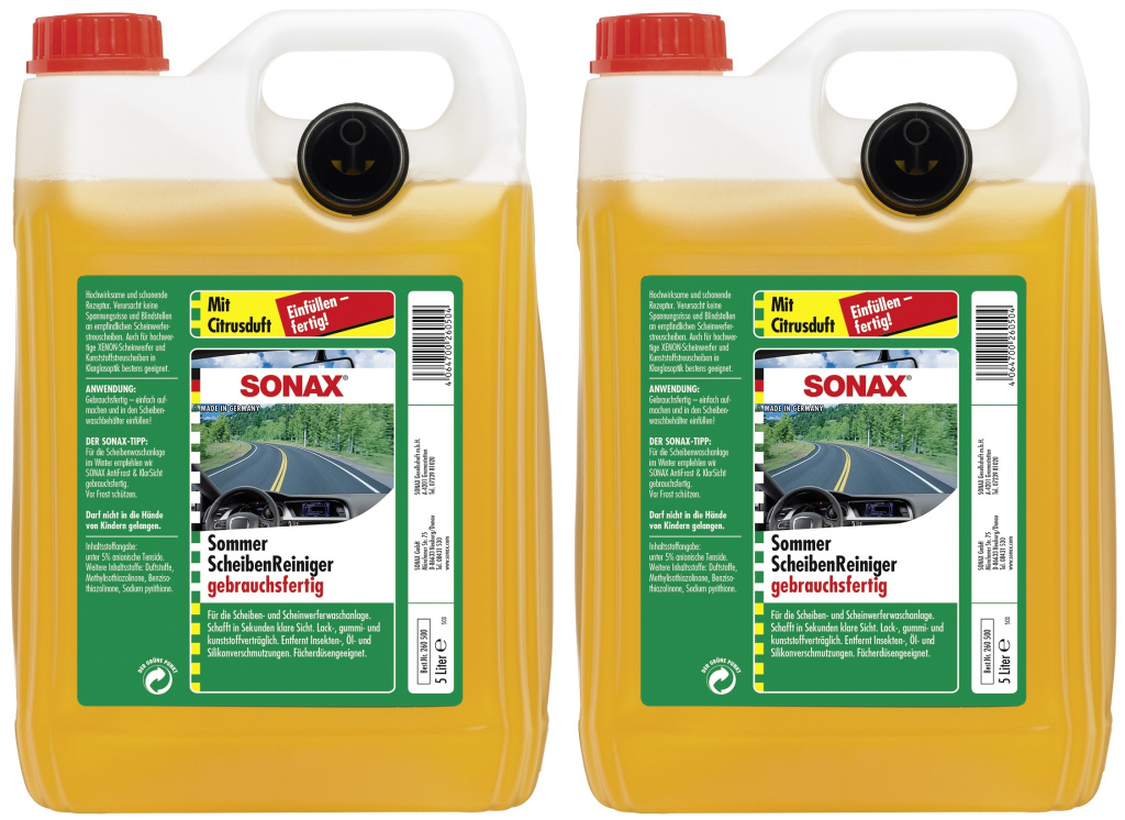 Set 2 Buc Sonax Solutie Parbriz Vara Anti-Insecte Lamaie 5L 260500