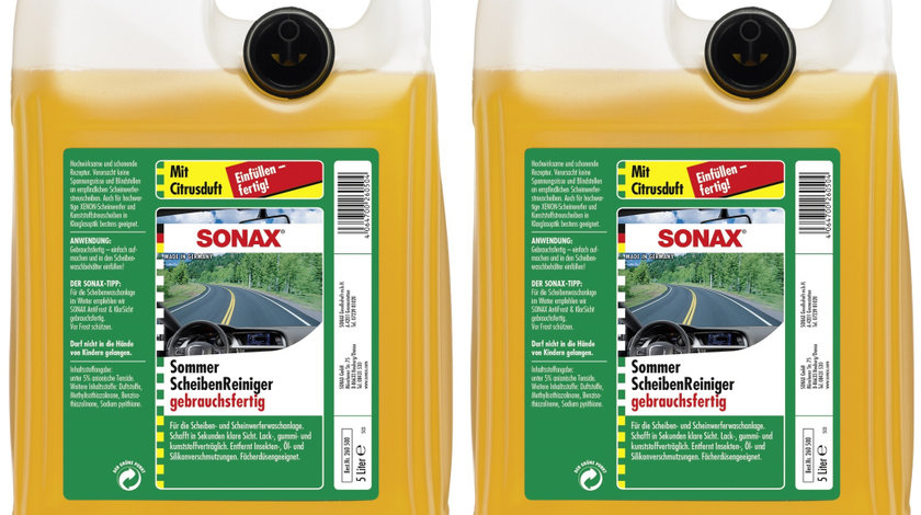 Set 2 Buc Sonax Solutie Parbriz Vara Anti-Insecte Lamaie 5L 260500