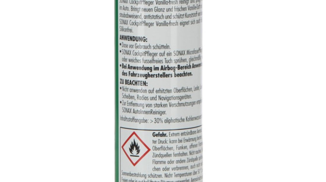 Set 2 Buc Sonax Spray Intretinere Suprafete Plastic Si Bord Vanilla-Fresh 400ML 342300