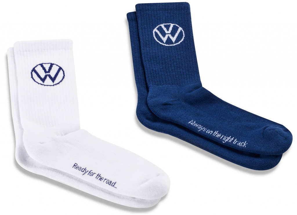 Set 2 Buc Sosete Unisex Oe Volkswagen Albastru / Alb Marimea 39-42 3A3084361