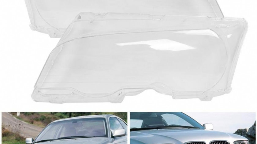 Set 2 Buc Sticla Far Dreapta + Stanga Am Bmw Seria 3 E46 1998-2003 Coupe / Cabrio Non Facelift HB010