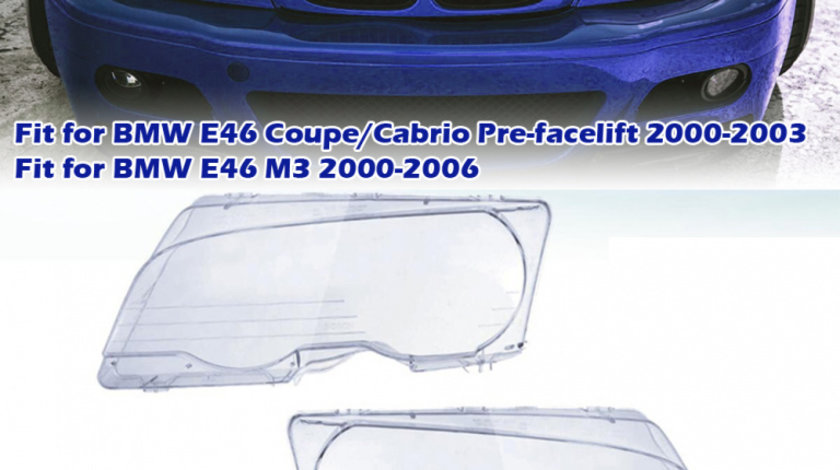 Set 2 Buc Sticla Far Dreapta + Stanga Am Bmw Seria 3 E46 1998-2003 Coupe / Cabrio Non Facelift HB010