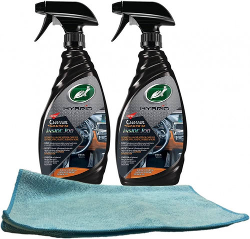 Set 2 Buc Turtle Wax Hybrid Solutions Ceramic + Graphene Inside Job Solutie Intretinere Interior Pie...