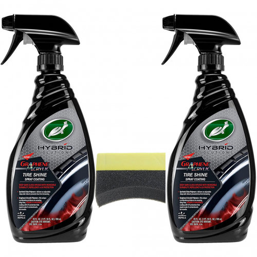 Set 2 Buc Turtle Wax Hybrid Solutions Graphene Acrylic Tire Shine Coating Solutie Luciu Anvelope 680...