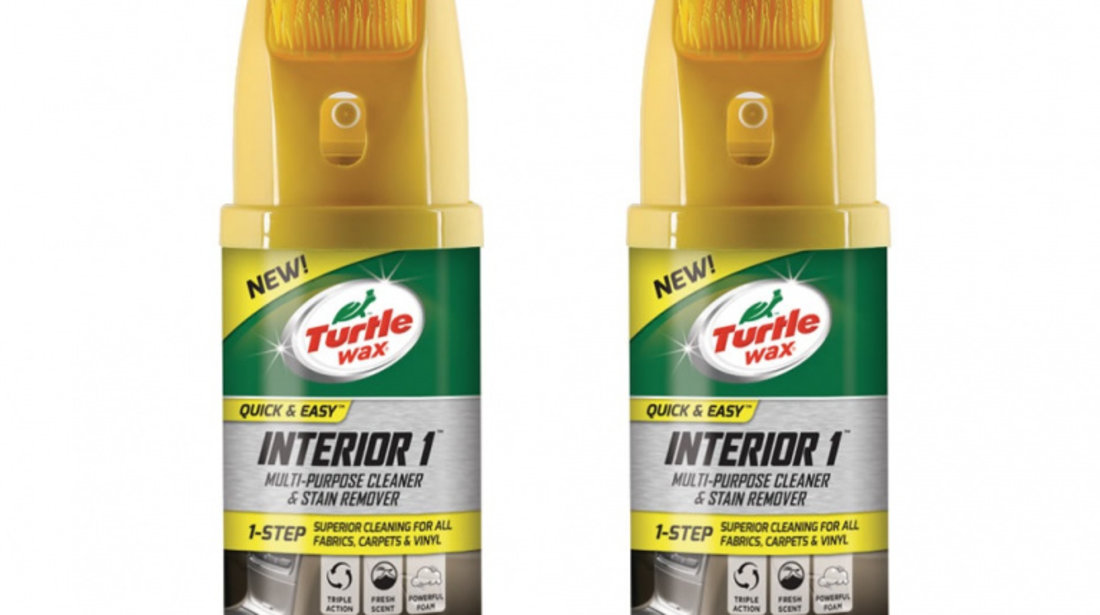 Set 2 Buc Turtle Wax Spray Curatat Interior Cu Perie Interior 1 400ML FG52799