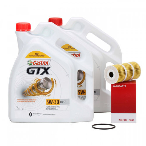 Set 2 Buc Ulei Motor Castrol GTX 5W-30 RN17 ACEA C3 Renault 5L 15CC30 + Filtru Ulei Herth+Buss Jakop...