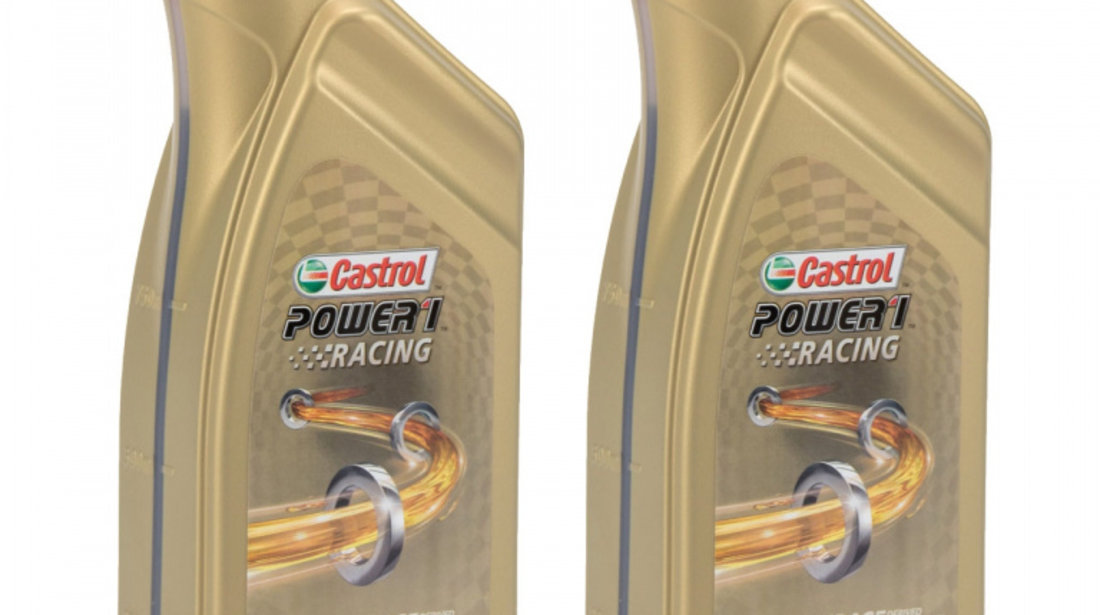 Set 2 Buc Ulei Motor Castrol Power 1 Racing 10W-50 4T 1L 14E94F