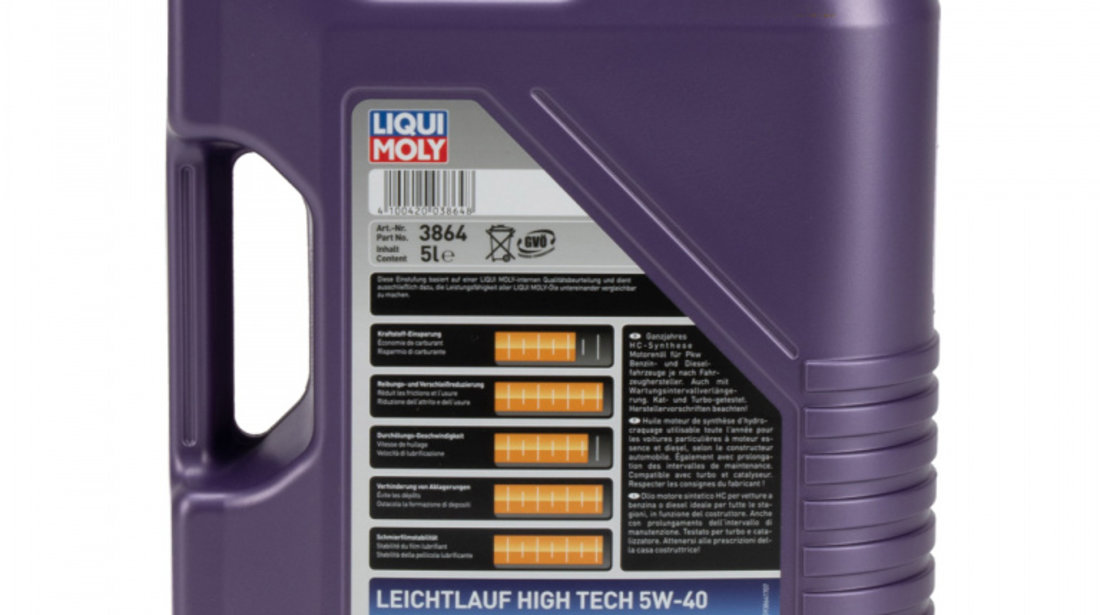 Set 2 Buc Ulei Motor Liqui Moly Leichtlauf High Tech 5W-40 5L 2328