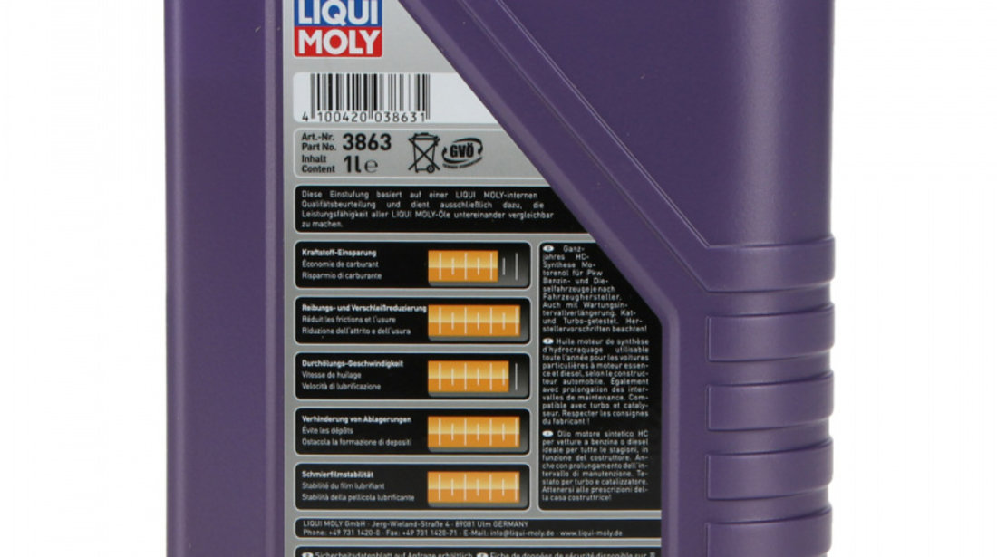 Set 2 Buc Ulei Motor Liqui Moly Leichtlauf High Tech 5W-40 1L 2327