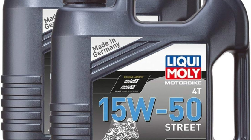 Set 2 Buc Ulei Motor Liqui Moly Motorbike 4T 15W-50 Street 4L 1689