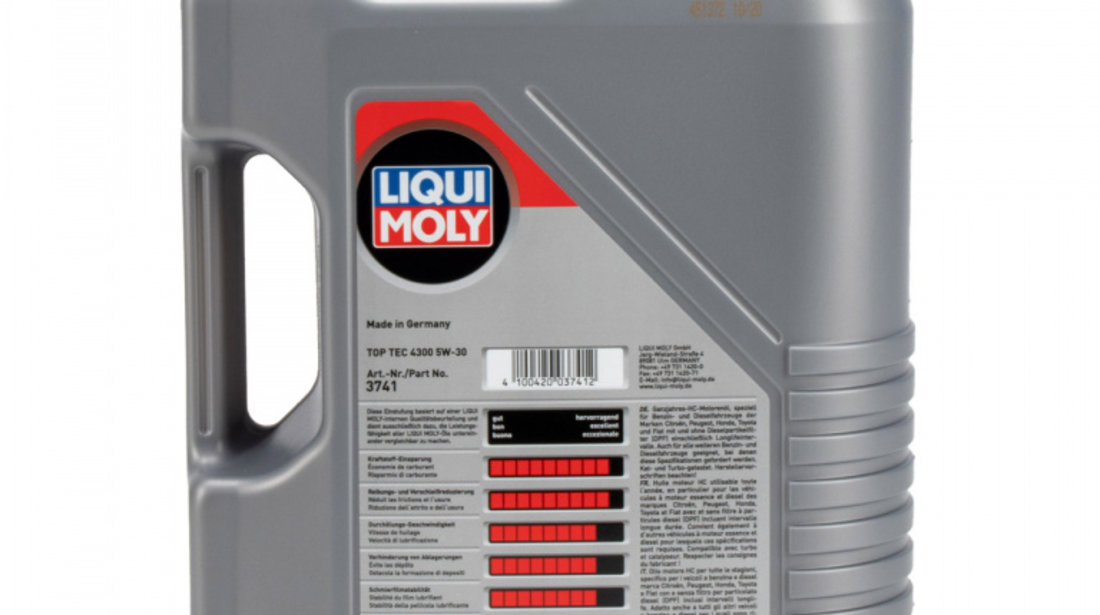 Set 2 Buc Ulei Motor Liqui Moly Top Tec 4300 5W-30 5L 3741