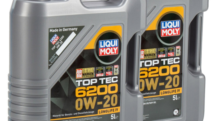 Set 2 Buc Ulei Motor Liqui Moly Top Tec 6200 LL lV 0W-20 5L 20789