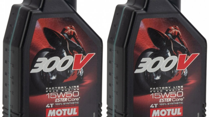 Set 2 Buc Ulei motor Motul 300V Factory Line 4T 15W-50 1L 104125