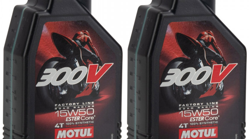 Set 2 Buc Ulei Motor Motul 300V Factory Line 4T 15W-50 1L 104125