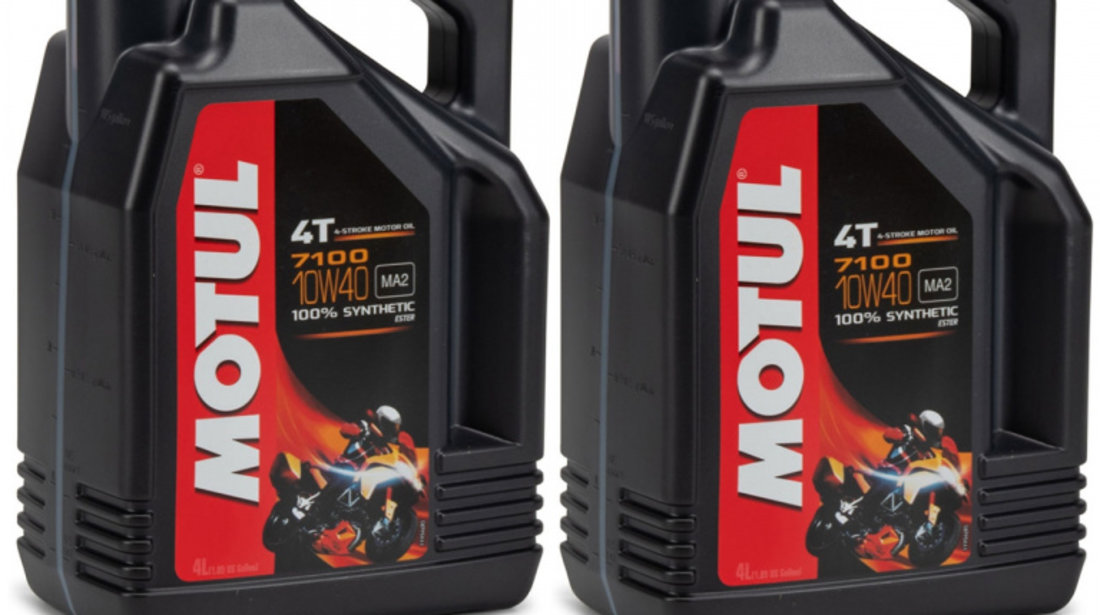 Set 2 Buc Ulei Motor Motul 7100 4T 100% Syntetic 10W-40 4L 104092