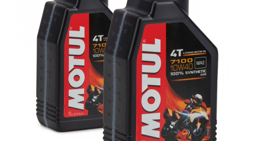 Set 2 Buc Ulei Motor Motul 7100 4T 100% Syntetic 10W-40 1L 104091