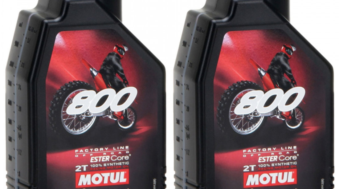 Set 2 Buc Ulei motor Motul 800 2T Factory Line Off Road Ester Core 1L 104038