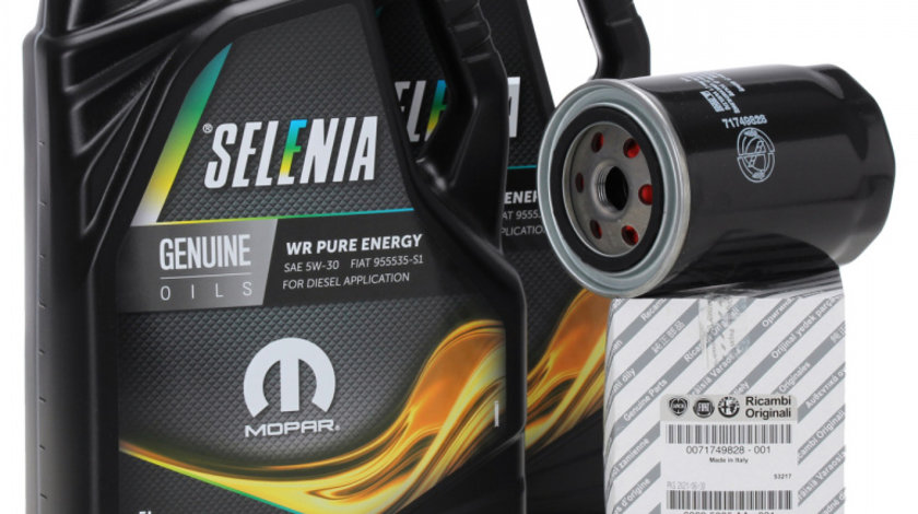 Set 2 Buc Ulei Motor Selenia WR Pure Energy 5W-30 5L 70205MF2EU + Filtru Ulei Oe Fiat 71749828