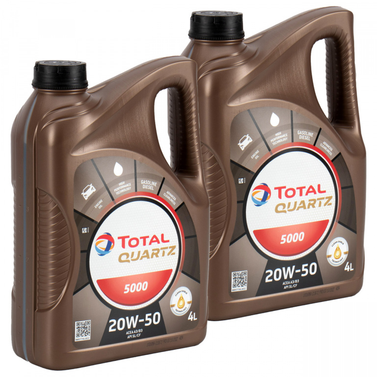 Set 2 Buc Ulei Motor Total Quartz 5000 20W-50 4L