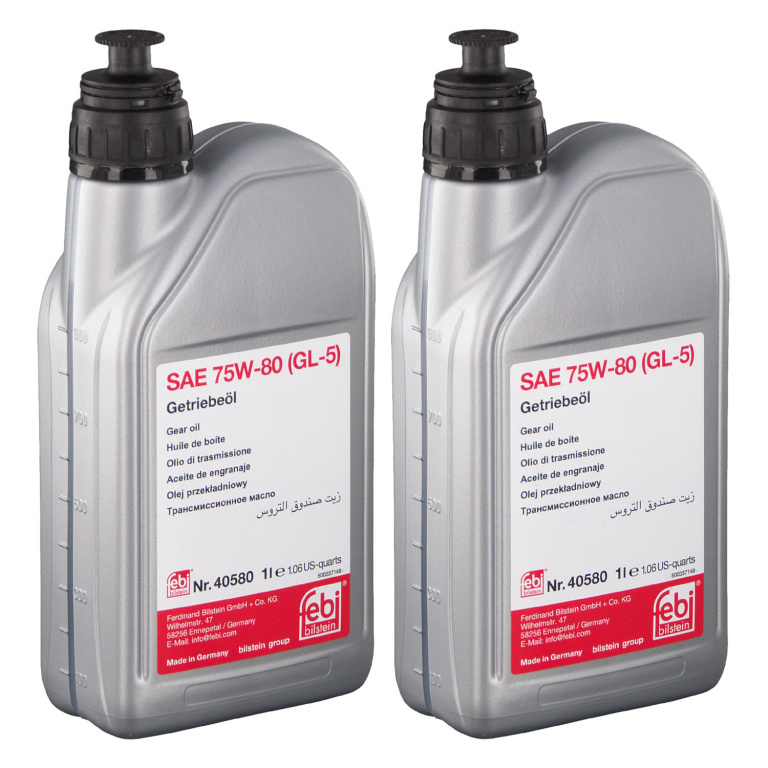 Set 2 Buc Ulei Transmisie Manuala Febi 75W-80 Galben API GL-5 1L 40580