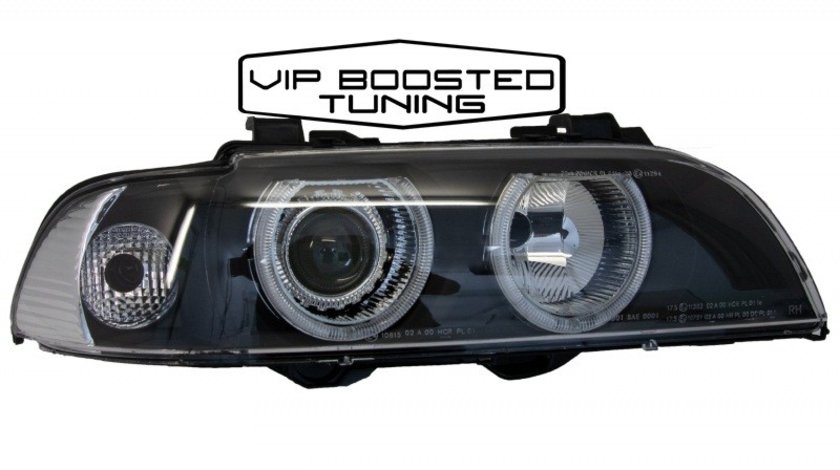 Set 2 Faruri Angel Eyes BMW Seria 5 E39 (1996-2003) Facelift LCI Design Negre