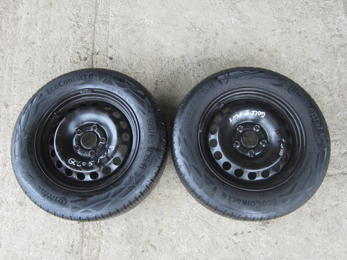 SET 2 JANTE TABLA R15 CU ANVELOPE CONTINENTAL 195/65R15 VW GOLF 5 PLUS FAB. 2006 - 2009 ⭐⭐⭐⭐...