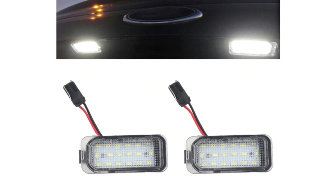 Set 2 Lampi Iluminare Numar LED pentru Ford Fiesta Focus S-Max C-Max Mondeo Kuga