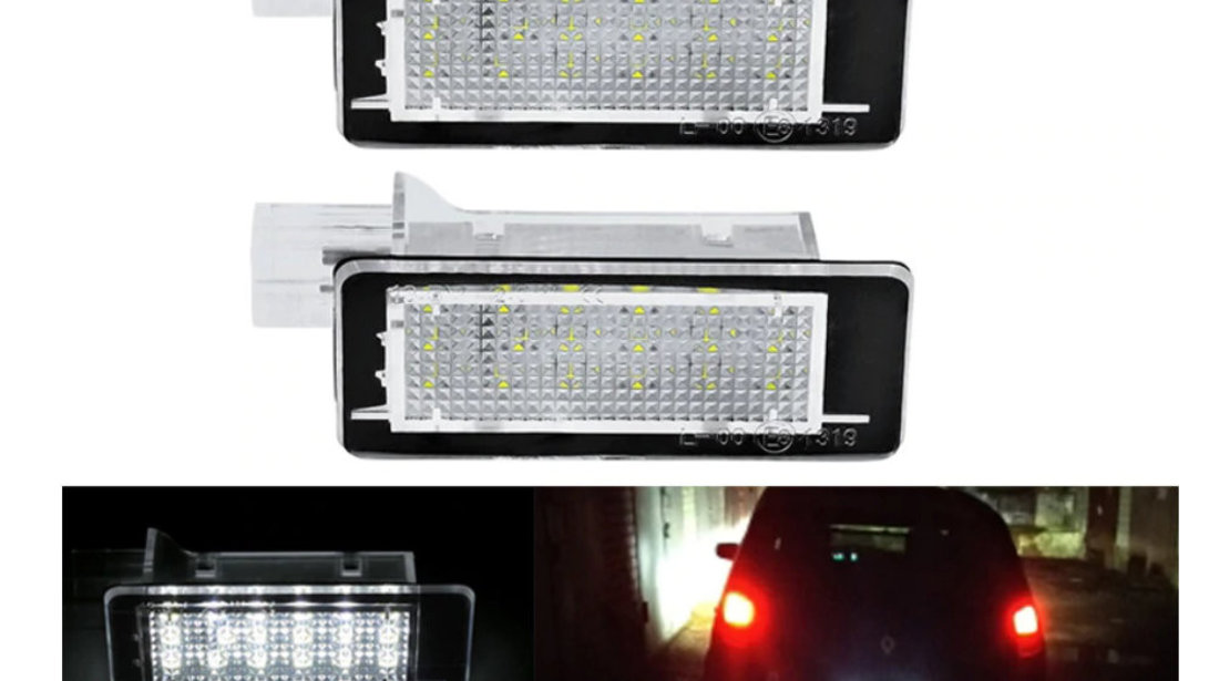 Set 2 Lampi LED Iluminare Numar Inmatriculare pentru Renault