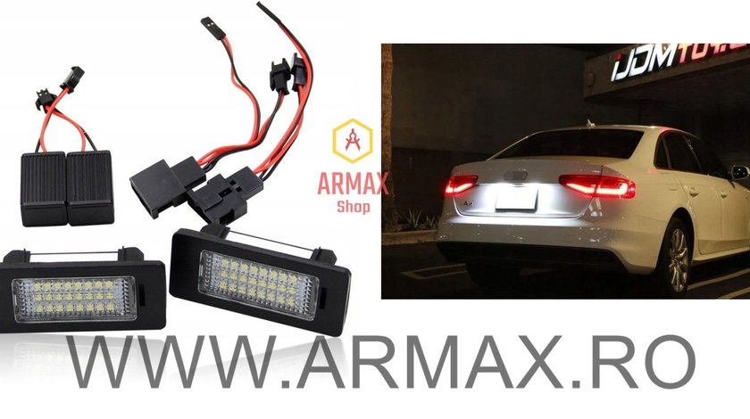 Set 2 lampi numar led dedicate AUDI,VW,SKODA,SEAT fara eroare, FACTURA