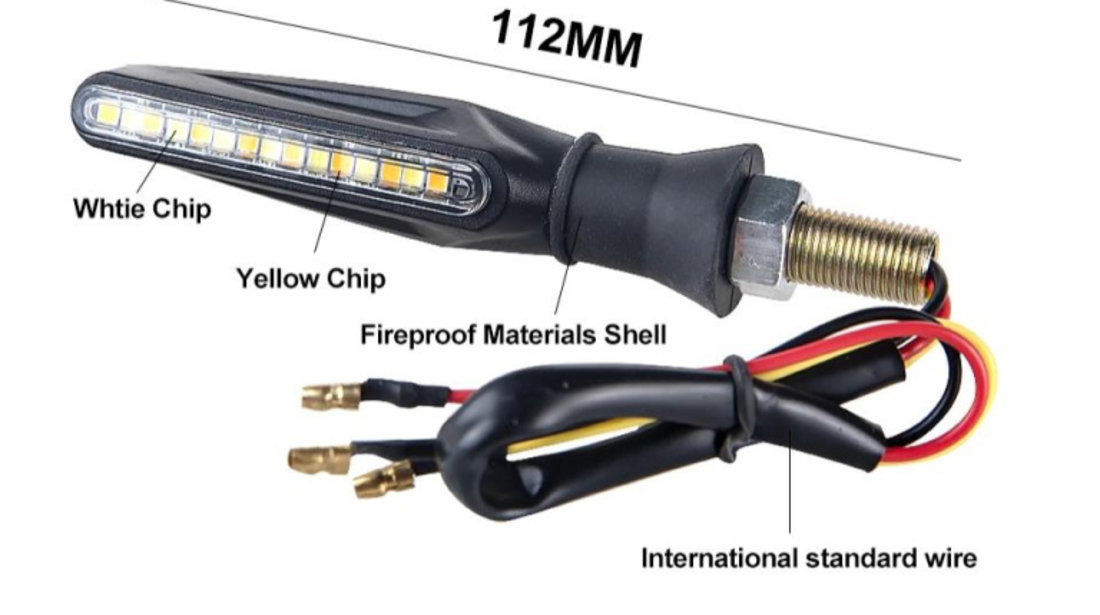 Set 2 lampi Semnalizare Moto SECVENTIALA, cu 2 functii, pozitie si semnalizare, AVX-ZD59B AVX-ZD59B