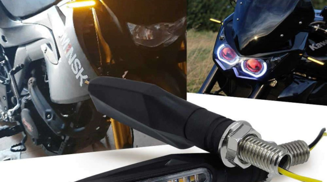 Set 2 lampi Semnalizare Moto SECVENTIALA, cu LED-uri Samsung, cu 2 functii, pozitie si semnalizare, 12V AVX-T100122-5