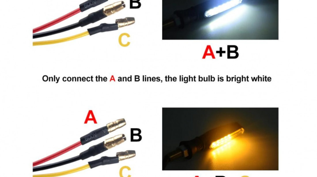 Set 2 lampi Semnalizare Moto SECVENTIALA, cu LED-uri Samsung, cu 2 functii, pozitie si semnalizare, 12V AVX-T100122-5