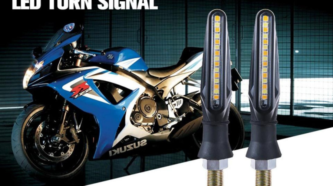 Set 2 lampi Semnalizare Moto SECVENTIALA, cu LED-uri Samsung, cu 2 functii, pozitie si semnalizare, 12V AVX-T100122-5