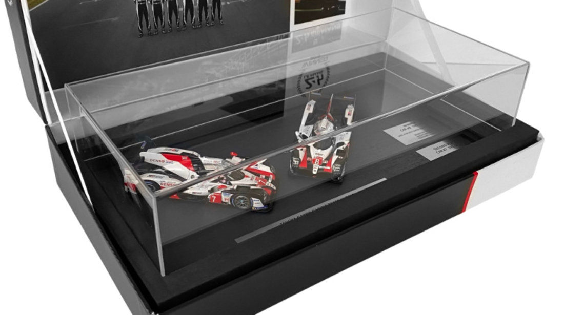 Set 2 Machete Oe Toyota Gazoo Racing TS050 #8 &amp; 7 Le Mans 2019 1-2 Finish Podium Set 1:43 Ediție Limitată TY14143JWM