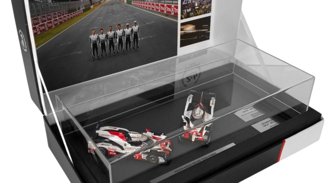 Set 2 Machete Oe Toyota Gazoo Racing TS050 #8 &amp; 7 Le Mans 2019 1-2 Finish Podium Set 1:43 Ediție Limitată TY14143JWM