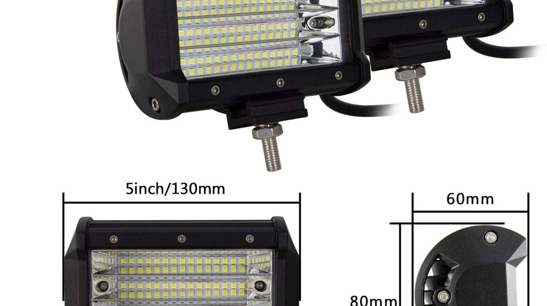 Set 2 proiectoare auto led bar 135w 13 cm