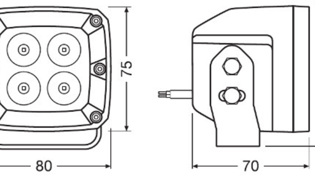 SET 2 PROIECTOARE LED 6000K, 1300 LM - LEDriving CUBE VX80-SP OSRAM LEDWL101-SP OSRAM