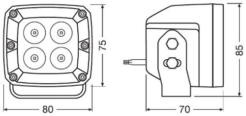 SET 2 PROIECTOARE LED 6000K, 1300 LM - LEDriving CUBE VX80-SP OSRAM LEDWL101-SP OSRAM