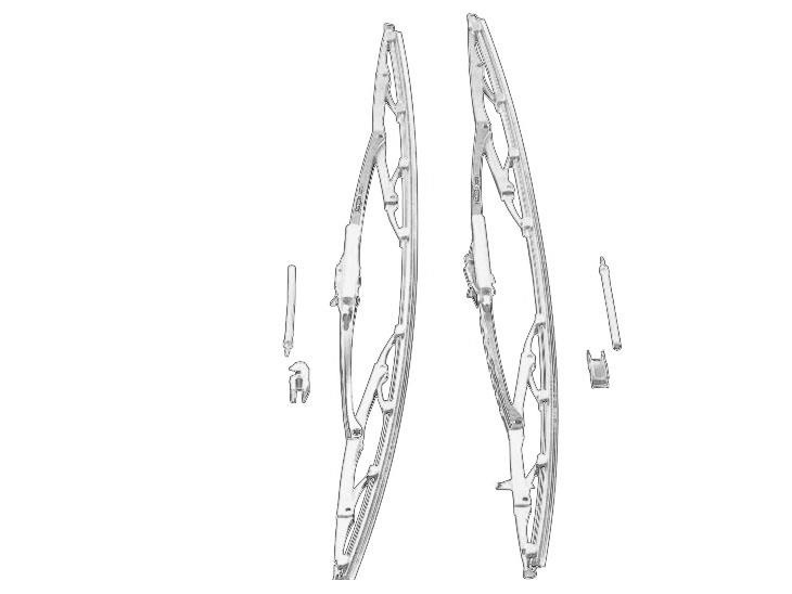 Set 2 stergator standard fata 600mm NISS