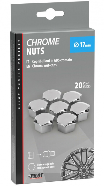 Set 20 Buc Capace Prezoane Cromate Lampa Chrome Nut, 17mm LAM02241