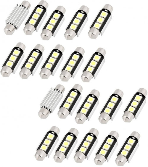 Set 20 Buc Led Sofit 12V 3 SMD 5050 Canbus Alb 6000K 11 X 39mm JSUN41 090221-10