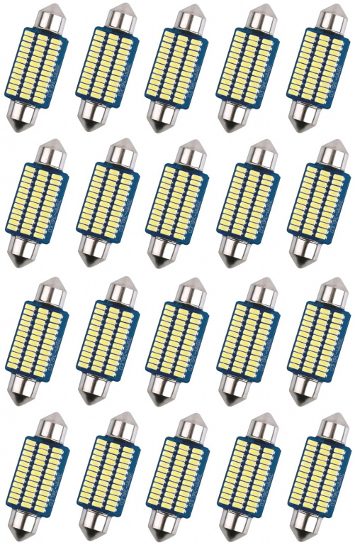 Set 20 Buc Led Sofit 12V 36 SMD 3014 Canbus Alb 6000K 11 X 39mm JSUN25 090221-12