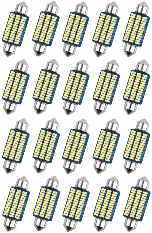 Set 20 Buc Led Sofit 12V 36 SMD 3014 Canbus Alb 6000K 11 X 39mm JSUN25 090221-12