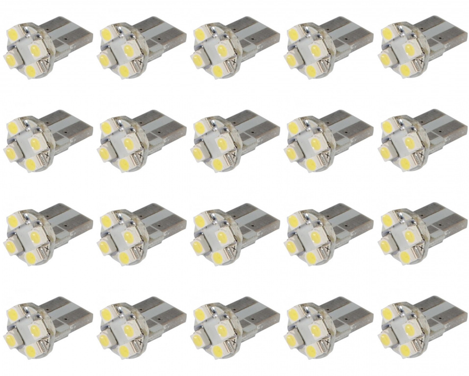 Set 20 Buc Led T10 12V 4 SMD 1210 Alb JSUN37 090221-2