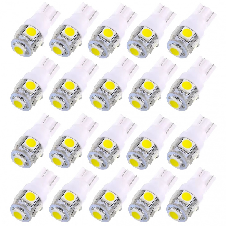 Set 20 Buc Led T10 12V 5 SMD 5050 Alb 6000K JSUN39 090221-6