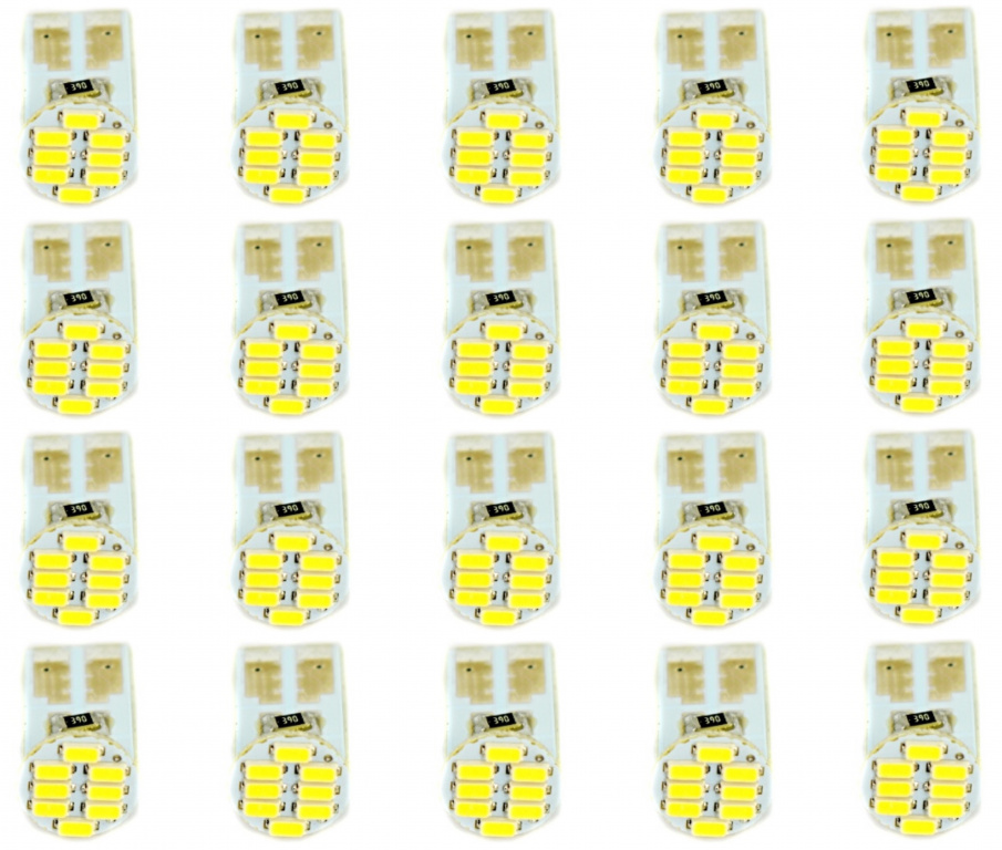 Set 20 Buc Led T10 12V 8 SMD 1206 Alb JSUN38 090221-4